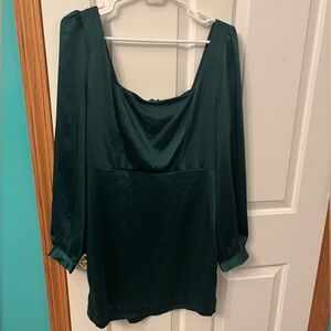 Lulu's Satin Holiday Dress